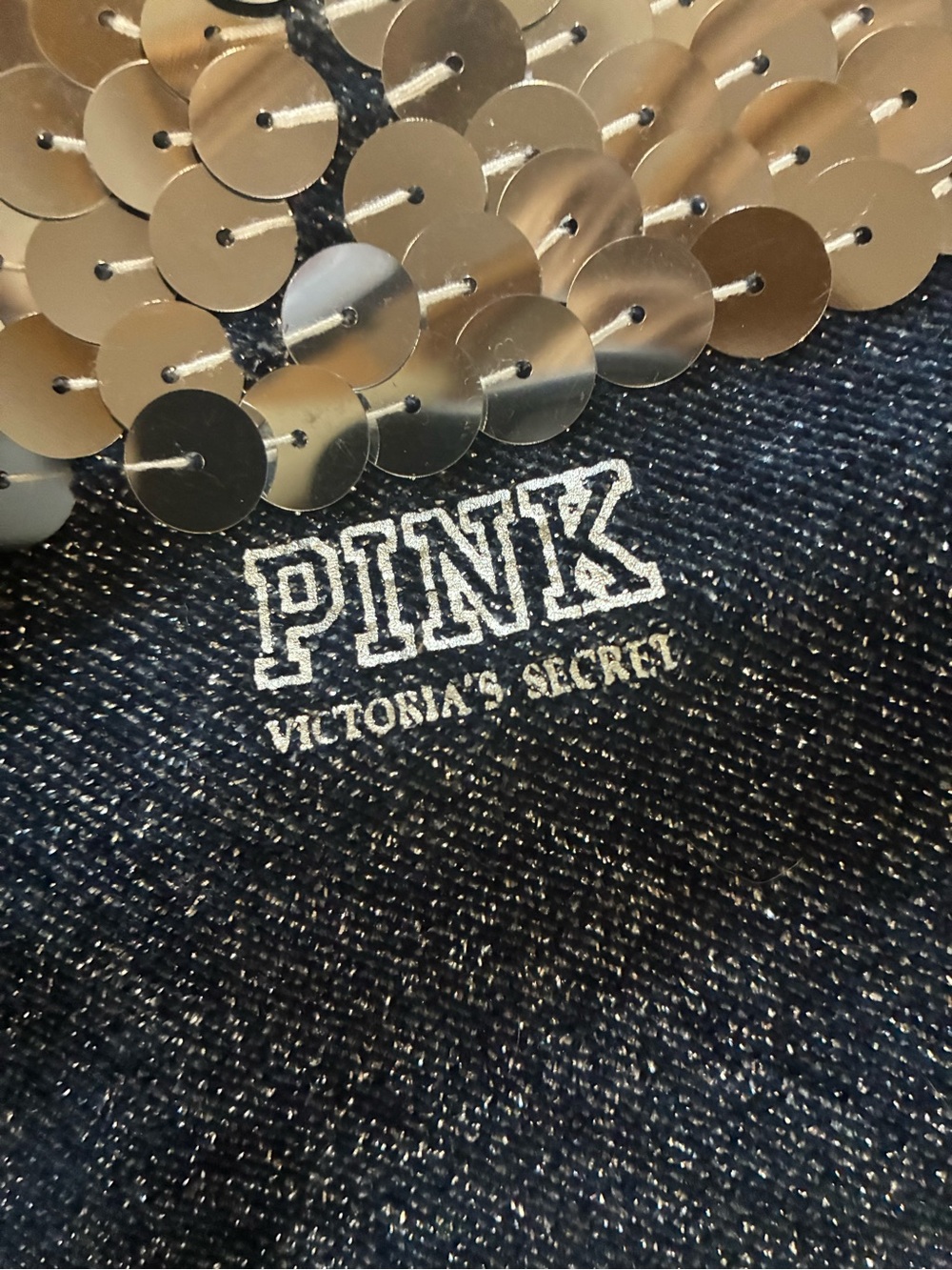 💘VTG PINK Victoria's Secret Navy Metallic Sparkle Flip Sequin Heart Arrow💘 - Picture 16 of 16